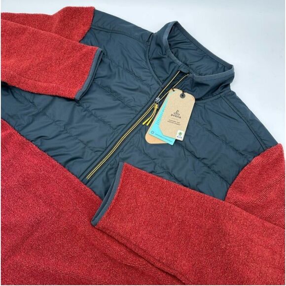 NWT Prana IncrediWool 1/2 Zip Sweater Rust Heather Red Size XL Standard Fit - Picture 2 of 10